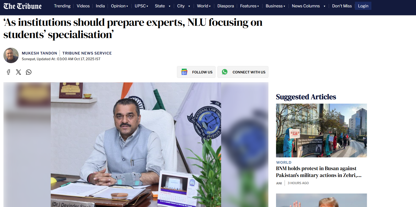 As institutions should prepare experts, NLU focusing on students’ specialisation’